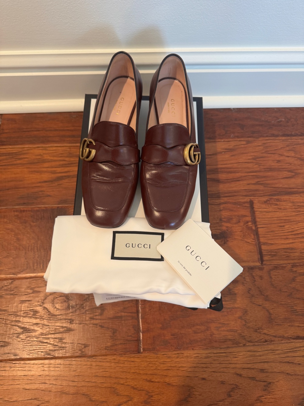 Gucci Malaga Kid Loafers in Vintage Bordeaux - Picture 2 of 11